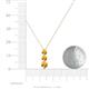 4 - Kesha (4.2mm) Round Citrine Graduated Three Stone Drop Pendant 