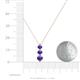 4 - Kesha (4.2mm) Round Iolite Graduated Three Stone Drop Pendant 