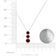 4 - Kesha (4.2mm) Round Red Garnet Graduated Three Stone Drop Pendant 