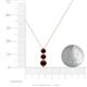 4 - Kesha (4.2mm) Round Red Garnet Graduated Three Stone Drop Pendant 