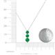 4 - Kesha (4.2mm) Round Emerald Graduated Three Stone Drop Pendant 