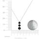 4 - Kesha (4.2mm) Round Black Diamond Graduated Three Stone Drop Pendant 