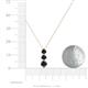 4 - Kesha (4.2mm) Round Black Diamond Graduated Three Stone Drop Pendant 