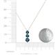 4 - Kesha (4.2mm) Round Blue Diamond Graduated Three Stone Drop Pendant 