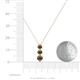 4 - Kesha (4.2mm) Round Smoky Quartz Graduated Three Stone Drop Pendant 