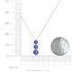 4 - Kesha (4.2mm) Round Tanzanite Graduated Three Stone Drop Pendant 