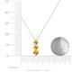 4 - Kesha (4.2mm) Round Citrine Graduated Three Stone Drop Pendant 