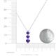 4 - Kesha (4.2mm) Round Iolite Graduated Three Stone Drop Pendant 