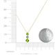 4 - Kesha (3.4mm) Round Peridot and Diamond Graduated Three Stone Drop Pendant 