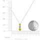 4 - Kesha (3.4mm) Round Yellow and White Diamond Graduated Three Stone Drop Pendant 