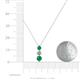 4 - Kesha (4mm) Round Emerald and Diamond Graduated Three Stone Drop Pendant 