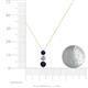 4 - Kesha (4mm) Round Blue Sapphire and Diamond Graduated Three Stone Drop Pendant 