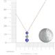 4 - Kesha (4mm) Round Tanzanite and Diamond Graduated Three Stone Drop Pendant 