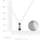 4 - Kesha (4mm) Round Blue and White Diamond Graduated Three Stone Drop Pendant 