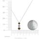 4 - Kesha (4mm) Round Smoky Quartz and Diamond Graduated Three Stone Drop Pendant 