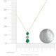 4 - Kesha (4mm) Round Emerald and Diamond Graduated Three Stone Drop Pendant 