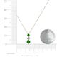 4 - Kesha (4.2mm) Round Green Garnet and Diamond Graduated Three Stone Drop Pendant 