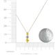 4 - Kesha (4.2mm) Round Yellow Sapphire and Diamond Graduated Three Stone Drop Pendant 