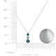 4 - Kesha (4.2mm) Round Blue and White Diamond Graduated Three Stone Drop Pendant 