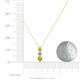 4 - Kesha (4.2mm) Round Yellow and White Diamond Graduated Three Stone Drop Pendant 