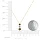 4 - Kesha (4.2mm) Round Smoky Quartz and Diamond Graduated Three Stone Drop Pendant 