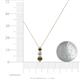 4 - Kesha (4.2mm) Round Smoky Quartz and Diamond Graduated Three Stone Drop Pendant 