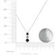 4 - Kesha (4.2mm) Round Black and White Diamond Graduated Three Stone Drop Pendant 
