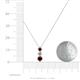 4 - Kesha (3.4mm) Round Red Garnet and Lab Grown Diamond Graduated Three Stone Drop Pendant 