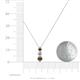 4 - Kesha (3.4mm) Round Smoky Quartz and Lab Grown Diamond Graduated Three Stone Drop Pendant 