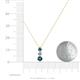 4 - Kesha (3.4mm) Round Blue Diamond and White Lab Grown Diamond Graduated Three Stone Drop Pendant 