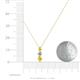 4 - Kesha (3.4mm) Round Yellow Sapphire and Lab Grown Diamond Graduated Three Stone Drop Pendant 
