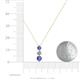 4 - Kesha (4mm) Round Tanzanite and Lab Grown Diamond Graduated Three Stone Drop Pendant 