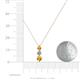 4 - Kesha (4mm) Round Citrine and Lab Grown Diamond Graduated Three Stone Drop Pendant 
