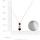 4 - Kesha (4mm) Round Red Garnet and Lab Grown Diamond Graduated Three Stone Drop Pendant 