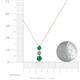 4 - Kesha (4mm) Round Emerald and Lab Grown Diamond Graduated Three Stone Drop Pendant 