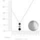 4 - Kesha (4mm) Round Black Diamond and White Lab Grown Diamond Graduated Three Stone Drop Pendant 