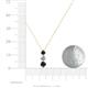 4 - Kesha (4mm) Round Black Diamond and White Lab Grown Diamond Graduated Three Stone Drop Pendant 