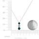 4 - Kesha (4mm) Round London Blue Topaz and Lab Grown Diamond Graduated Three Stone Drop Pendant 