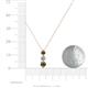 4 - Kesha (4mm) Round Smoky Quartz and Lab Grown Diamond Graduated Three Stone Drop Pendant 