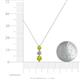 4 - Kesha (4mm) Round Yellow Diamond and White Lab Grown Diamond Graduated Three Stone Drop Pendant 