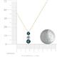 4 - Kesha (4.2mm) Round Blue Diamond and White Lab Grown Diamond Graduated Three Stone Drop Pendant 