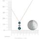 4 - Kesha (4.2mm) Round Blue Diamond and White Lab Grown Diamond Graduated Three Stone Drop Pendant 