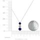 4 - Kesha (4.2mm) Round Blue Sapphire and Lab Grown Diamond Graduated Three Stone Drop Pendant 