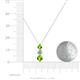 4 - Kesha (4.2mm) Round Peridot and Lab Grown Diamond Graduated Three Stone Drop Pendant 