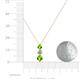 4 - Kesha (4.2mm) Round Peridot and Lab Grown Diamond Graduated Three Stone Drop Pendant 