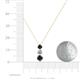 4 - Kesha (4.2mm) Round Black Diamond and White Lab Grown Diamond Graduated Three Stone Drop Pendant 
