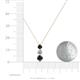4 - Kesha (4.2mm) Round Black Diamond and White Lab Grown Diamond Graduated Three Stone Drop Pendant 