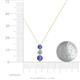4 - Kesha (4.2mm) Round Tanzanite and Lab Grown Diamond Graduated Three Stone Drop Pendant 