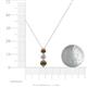 4 - Kesha (4.2mm) Round Smoky Quartz and Lab Grown Diamond Graduated Three Stone Drop Pendant 