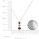 4 - Kesha (4.2mm) Round Smoky Quartz and Lab Grown Diamond Graduated Three Stone Drop Pendant 